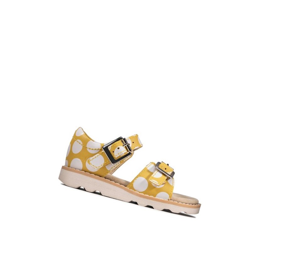 Sandalias Casuales Clarks Crown Bloom Gamuza Niña Amarillo | KBAX-80179