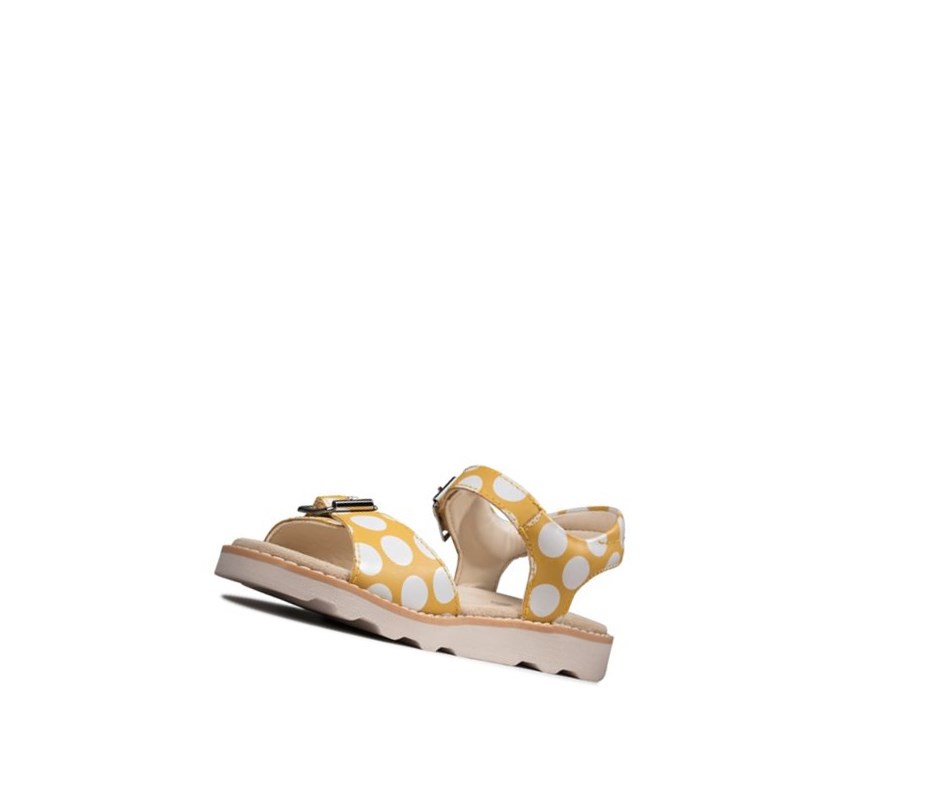 Sandalias Casuales Clarks Crown Bloom Gamuza Niña Amarillo | SXJW-72814