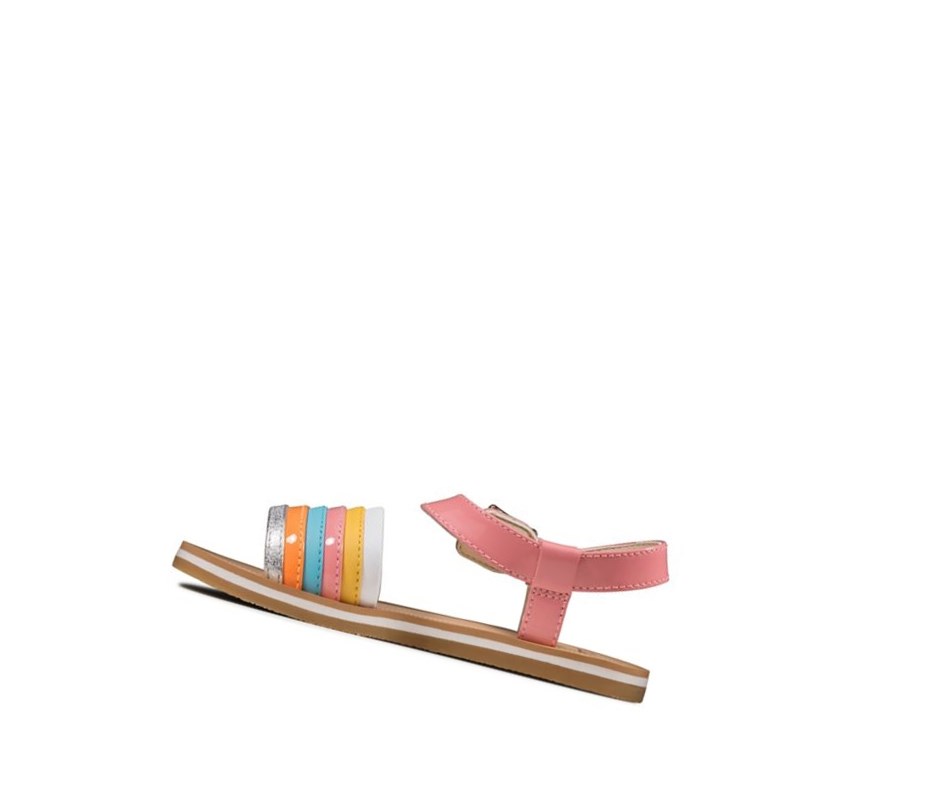 Sandalias Casuales Clarks Finch Stride Cuero Niña Multicolour | WBQP-46179