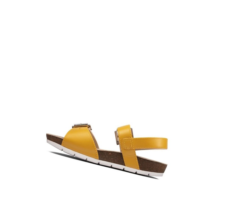 Sandalias Casuales Clarks River Sand Cuero Niña Amarillo | KSZX-36420