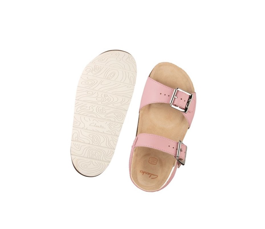 Sandalias Casuales Clarks River Sand Cuero Niña Rosas Claro | ZXKP-48953