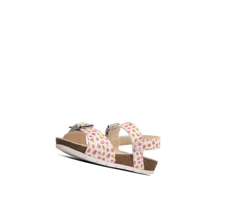 Sandalias Casuales Clarks River Sand Gamuza Niña Blancas | UKWV-60489