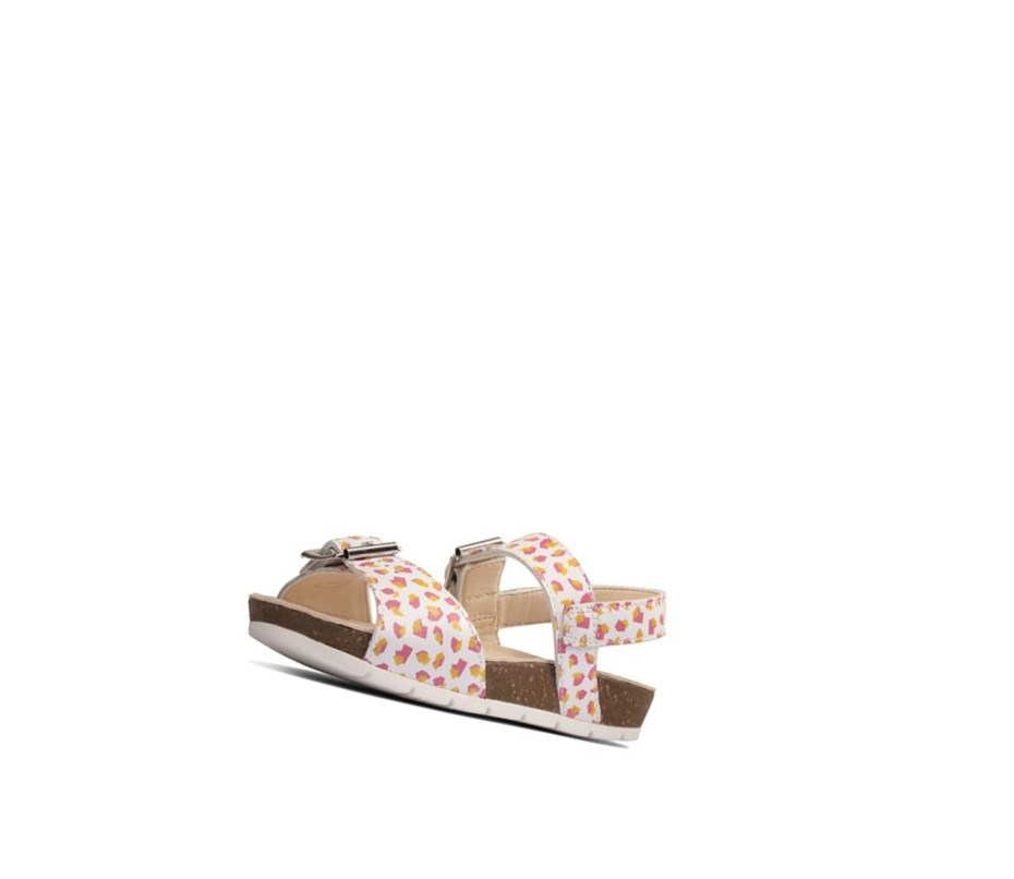 Sandalias Casuales Clarks River Sand Gamuza Niña Blancas | YCWD-39042