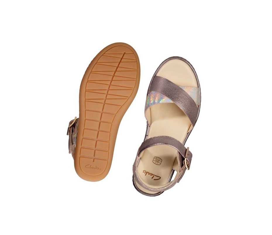 Sandalias Casuales Clarks Skylark Pure Cuero Niña Rosas | KODA-94356