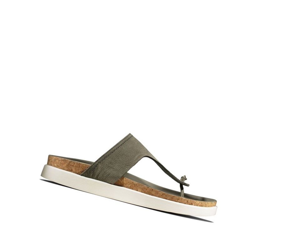 Sandalias Casuales Clarks Sunder Post Nubuck Hombre Verde Oliva | JUFH-83156