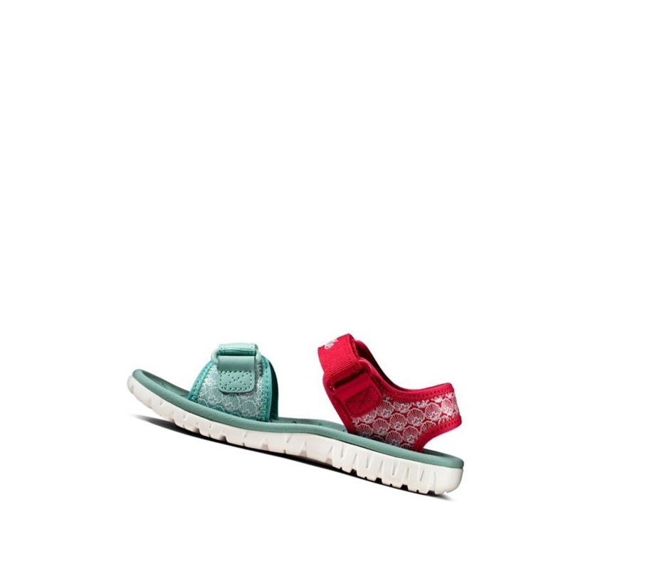 Sandalias Casuales Clarks Surfing Sea Niña Rojas | RSYL-74652