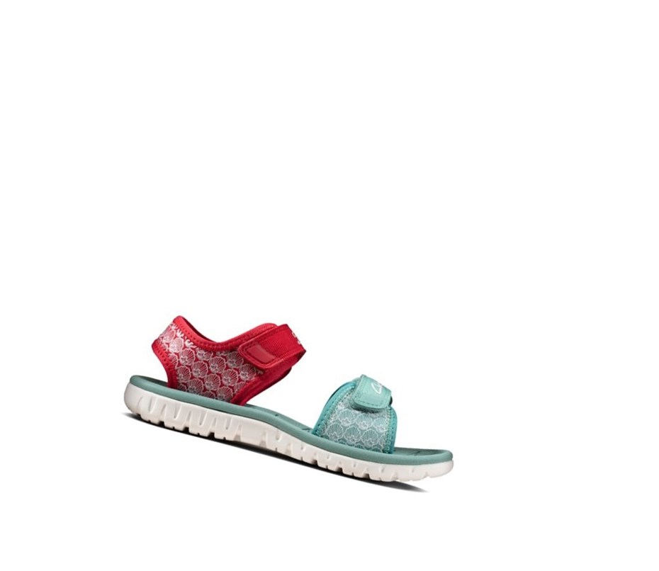 Sandalias Casuales Clarks Surfing Sea Niña Rojas | RSYL-74652