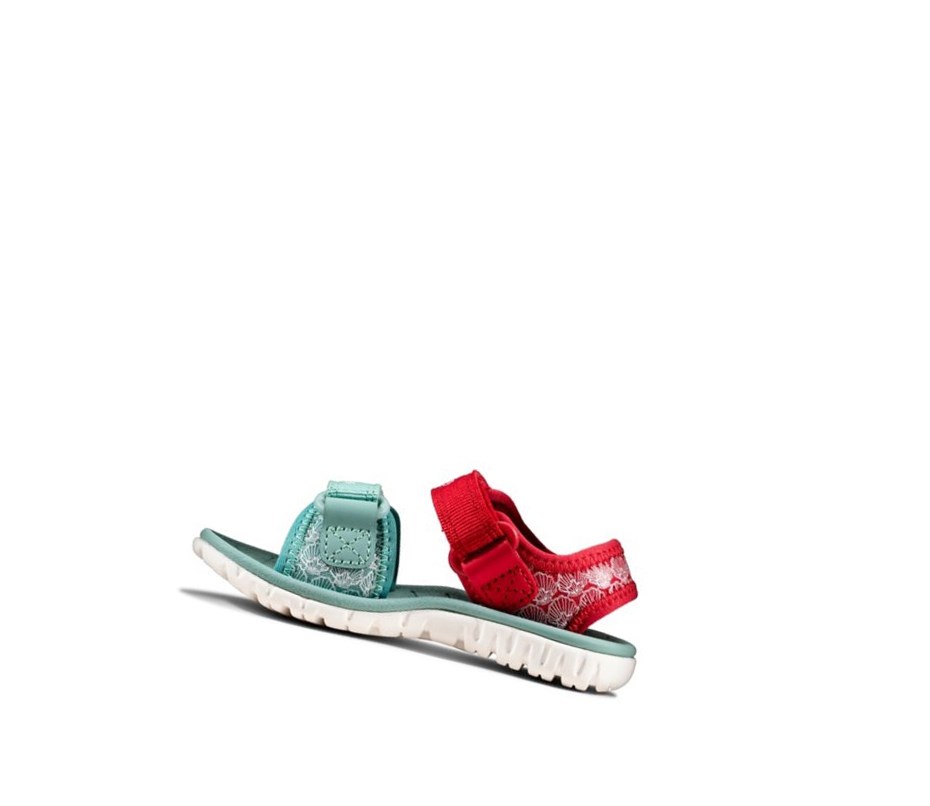 Sandalias Casuales Clarks Surfing Sea Niña Rojas | XGHK-28459