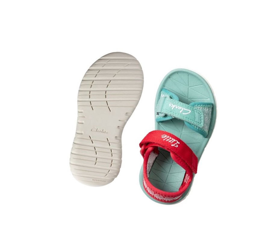 Sandalias Casuales Clarks Surfing Sea Niña Rojas | XGHK-28459