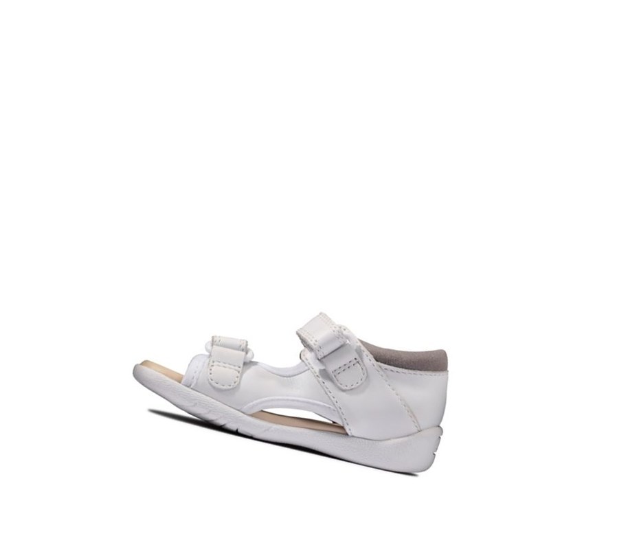 Sandalias Casuales Clarks Zora Beau Cuero Niña Blancas | GHXV-03476