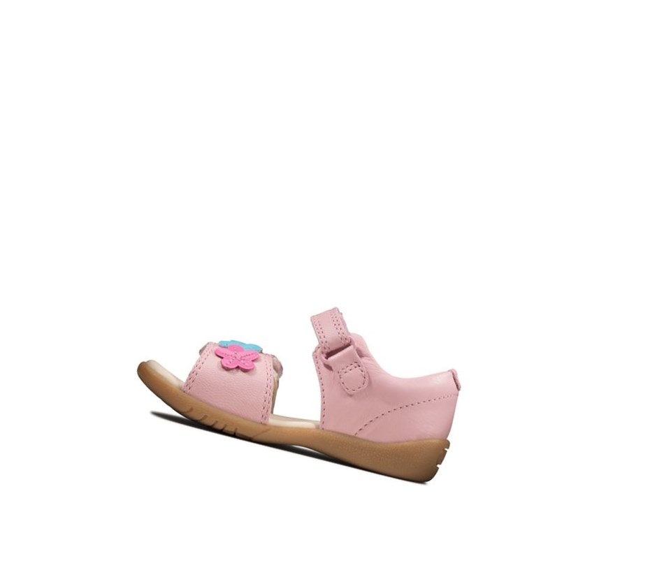 Sandalias Casuales Clarks Zora Finch Cuero Niña Rosas | KHTL-61935