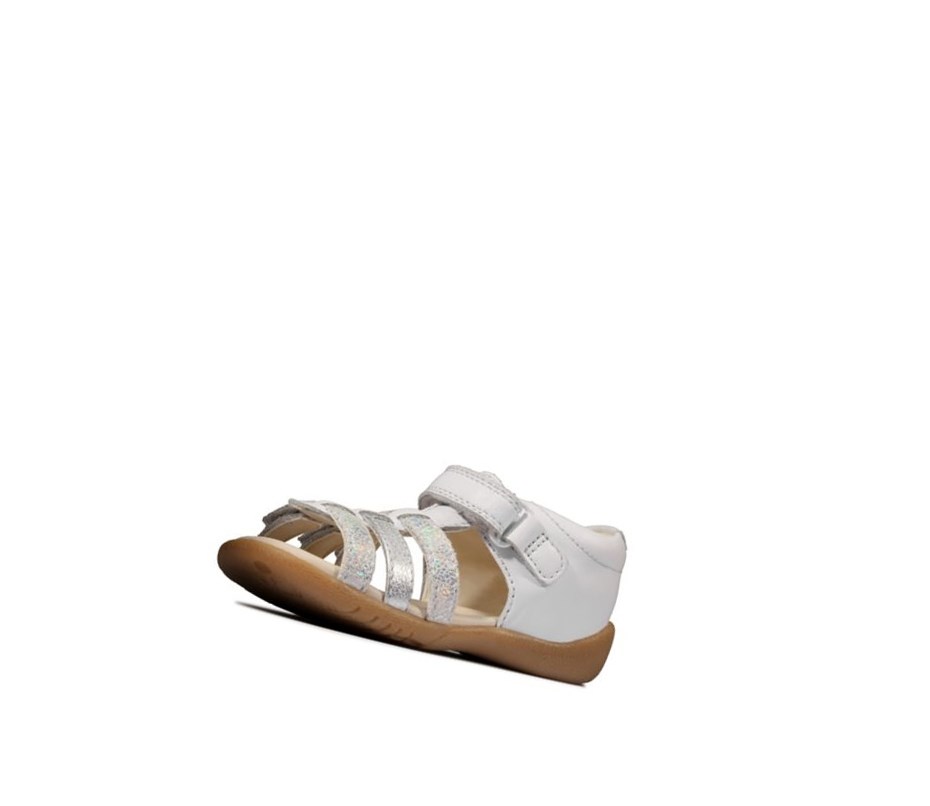 Sandalias Casuales Clarks Zora Spark Cuero Niña Blancas | UMGE-95263