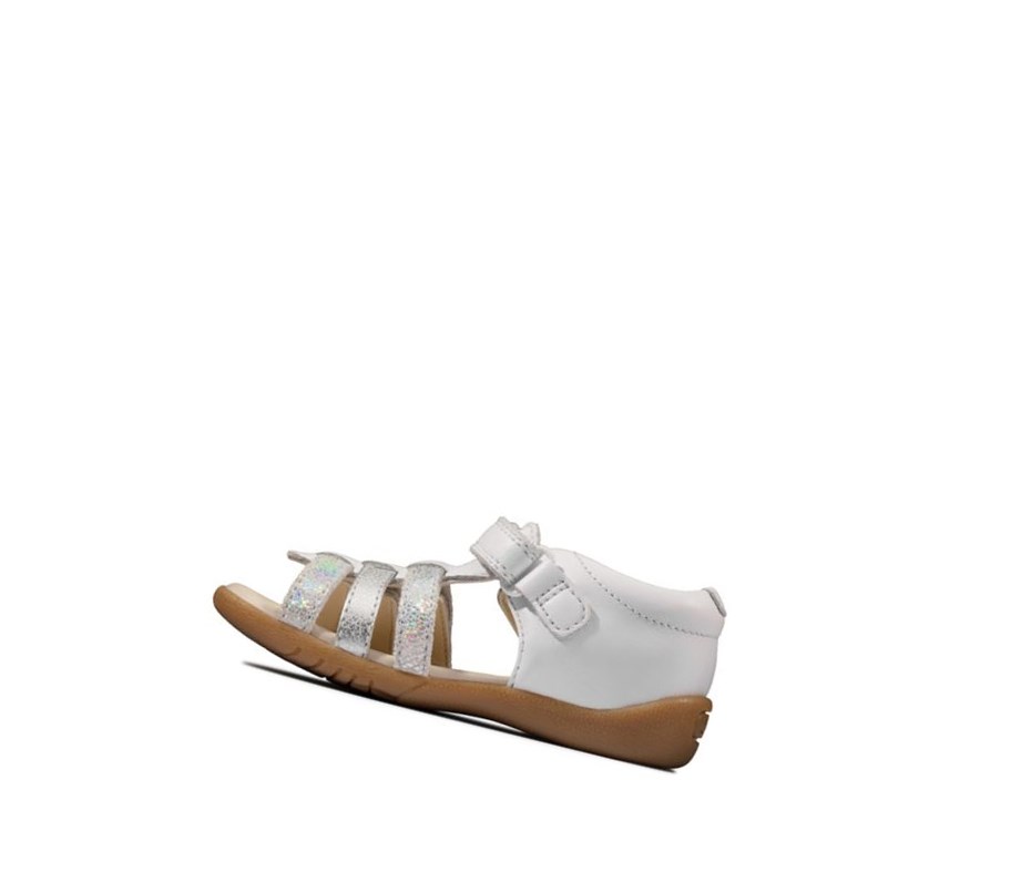 Sandalias Casuales Clarks Zora Spark Cuero Niña Blancas | UMGE-95263