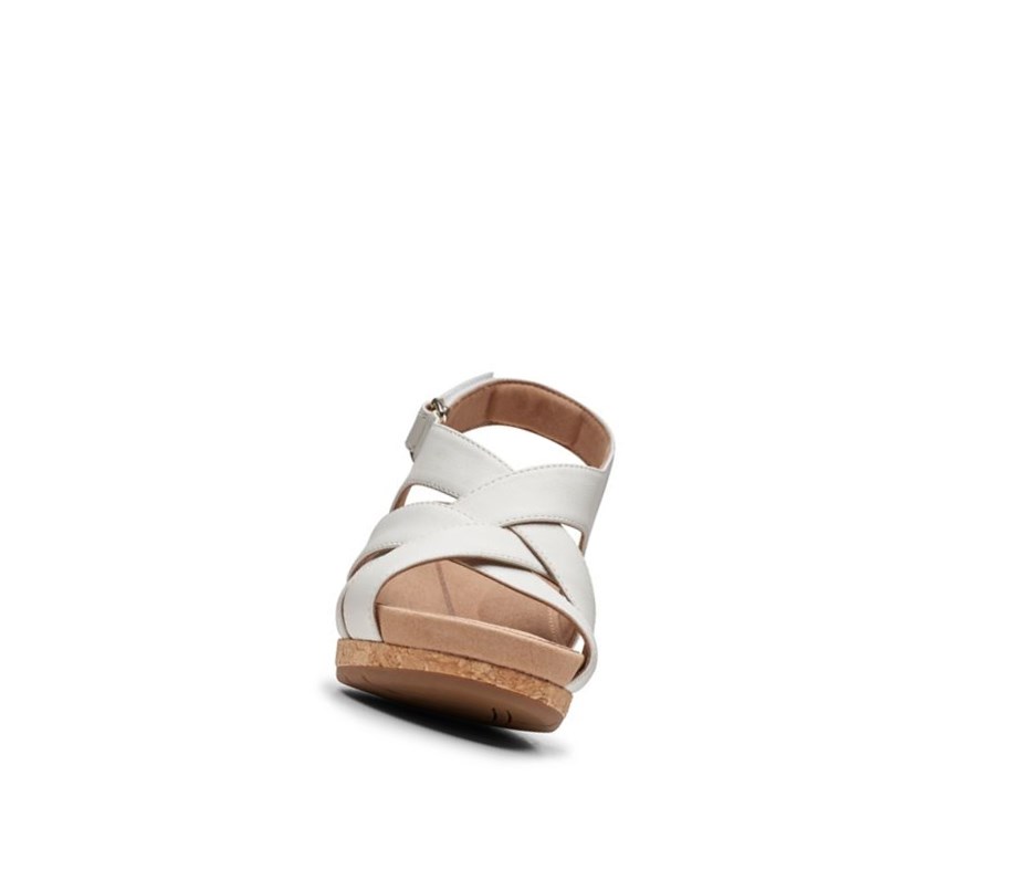 Sandalias Cuña Clarks Un Capri Step Cuero Mujer Blancas | VTPX-90546