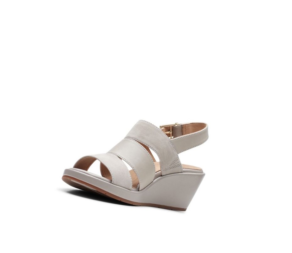 Sandalias Cuña Clarks Un Plaza Go Gamuza Mujer Doradas | COVG-98260