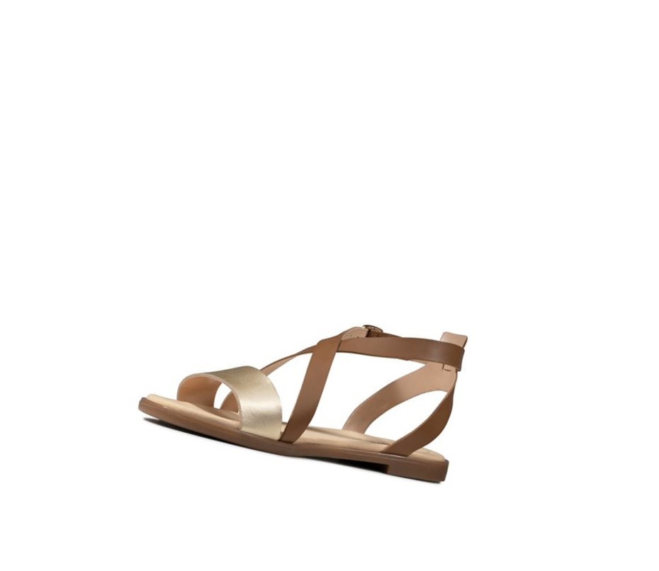 Sandalias Planas Clarks Bay Rosie Cuero Mujer Marrones | ARBY-28963