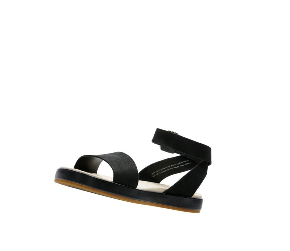 Sandalias Planas Clarks Botanic Ivy Nubuck Mujer Negras | UOPR-86351