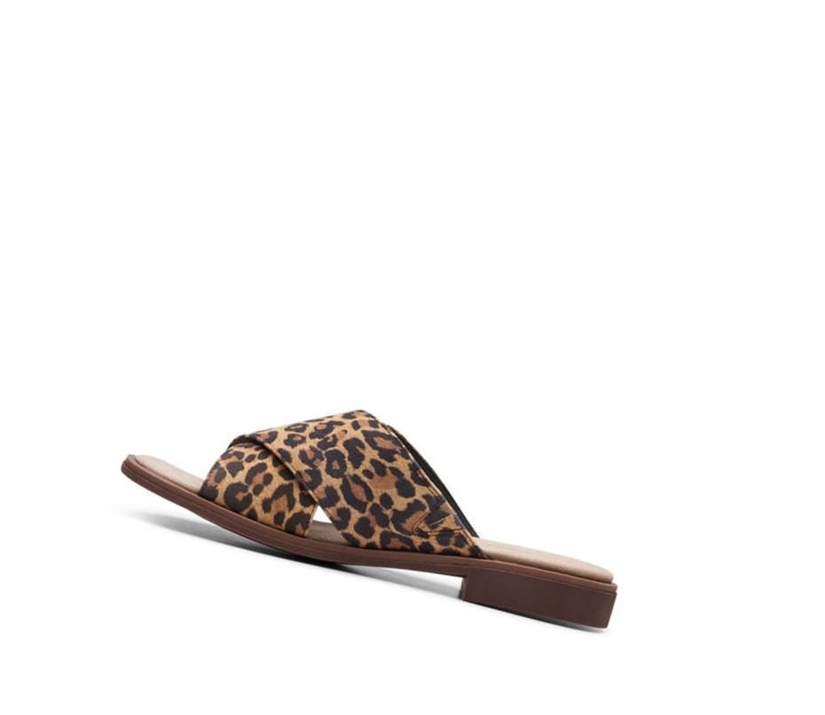 Sandalias Planas Clarks Declan Ivy Print Mujer Leopardo | NDBO-68295