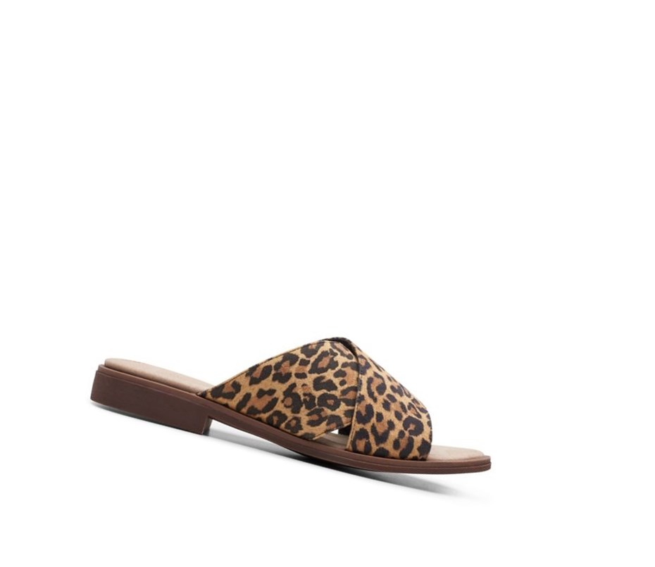 Sandalias Planas Clarks Declan Ivy Print Mujer Leopardo | NDBO-68295