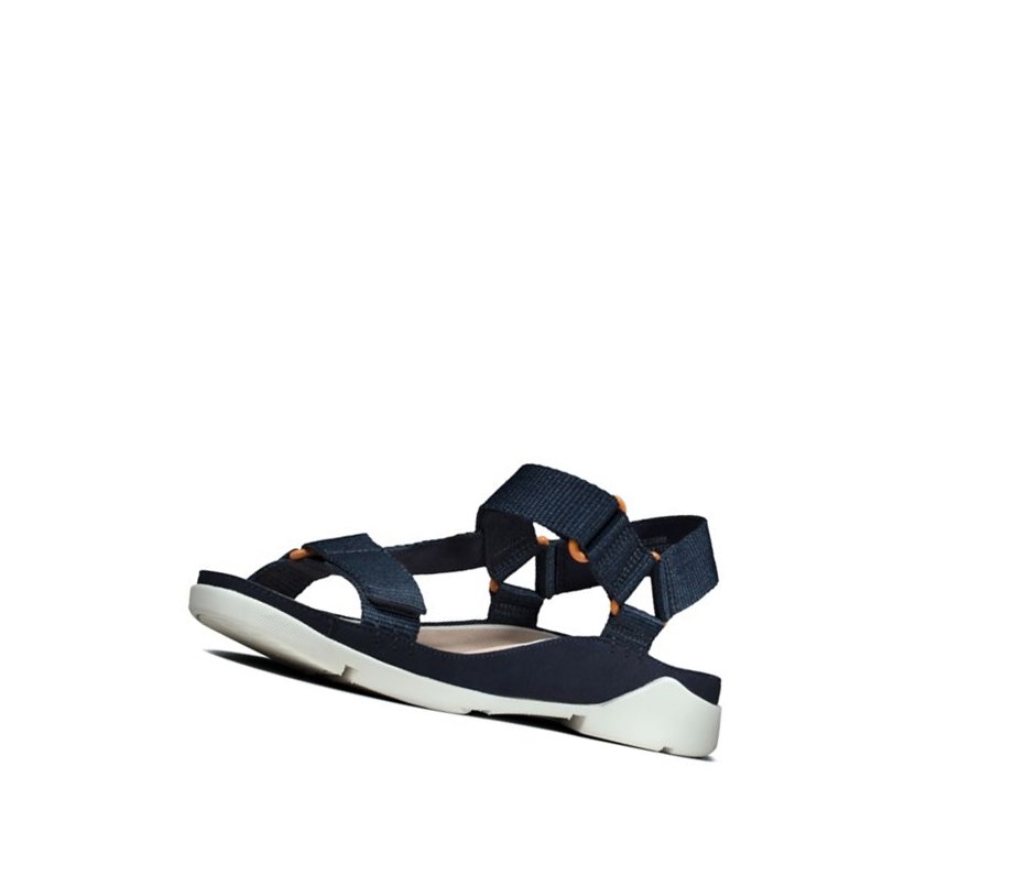 Sandalias Planas Clarks Tri Deportivo Textil Mujer Azul Marino | NGHW-60847