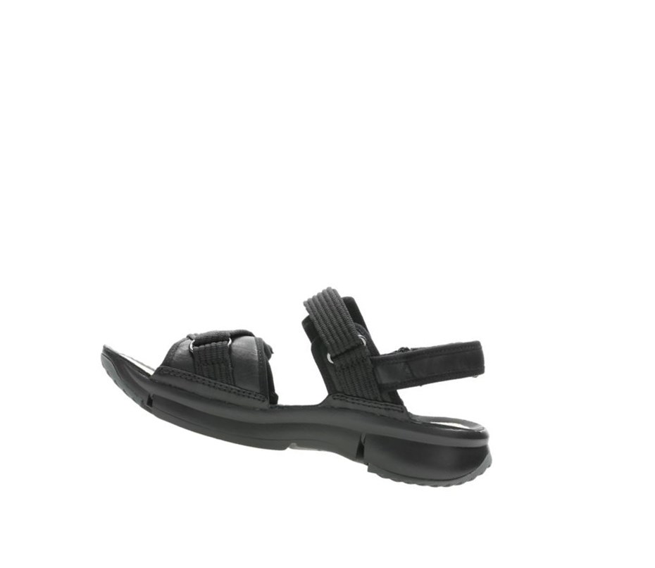 Sandalias Planas Clarks Tri Walk Gamuza Mujer Negras | PCDH-40618