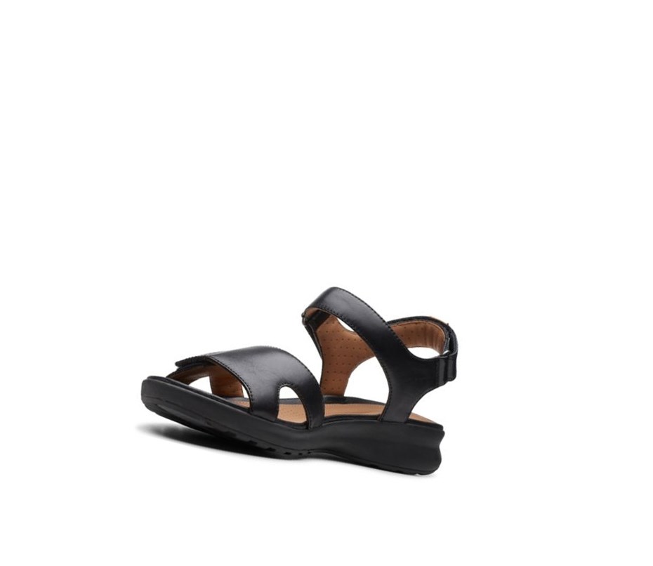 Sandalias Planas Clarks Un Adorn Calm Cuero Mujer Negras | ARED-05317