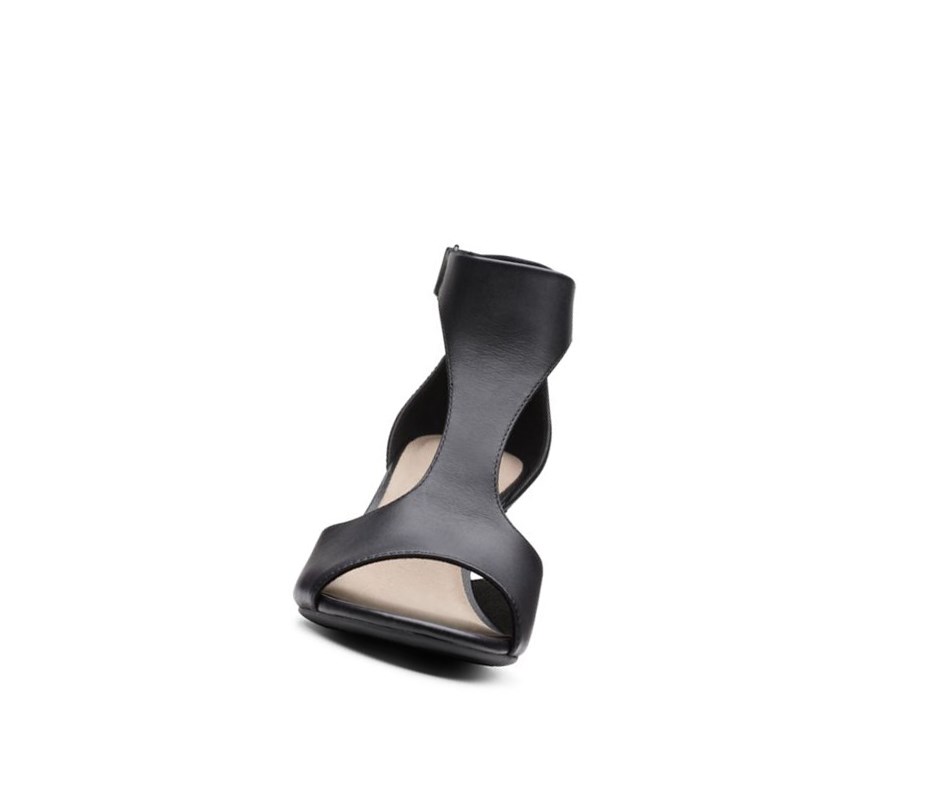 Sandalias Tacones Clarks Alice Flame Cuero Mujer Negras | TSBY-59046