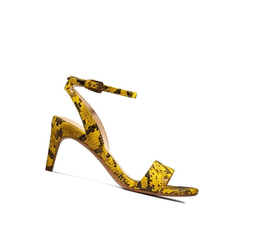 Sandalias Tacones Clarks Amali Jewel Mujer Amarillo Serpent | APYB-53194