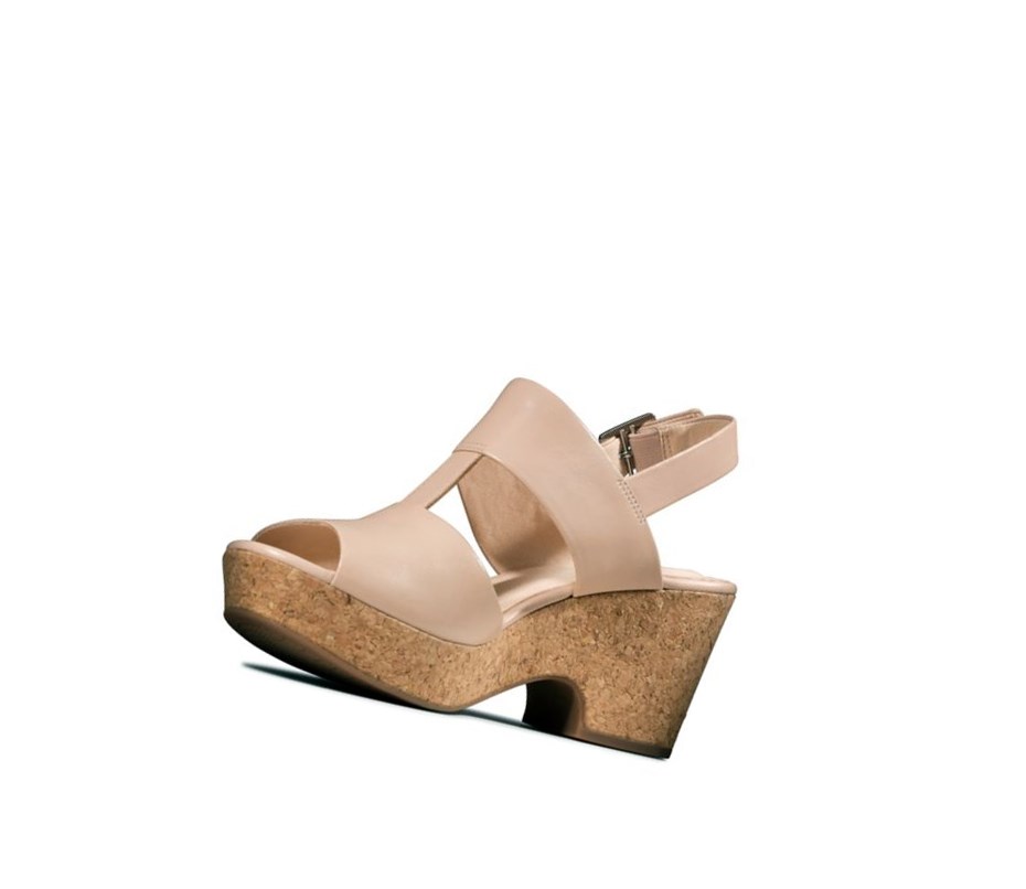 Sandalias Tacones Clarks Maritsa Glad Cuero Mujer Arena | JAFO-18263