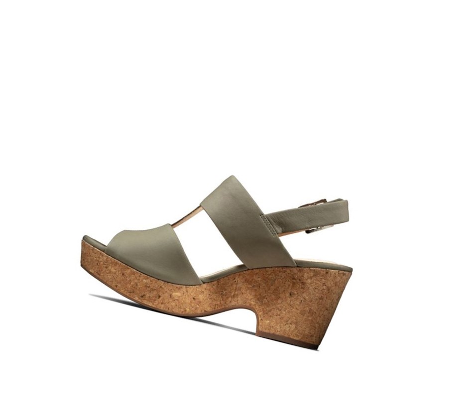 Sandalias Tacones Clarks Maritsa Glad Gamuza Mujer Verde Oliva | YQXL-96507