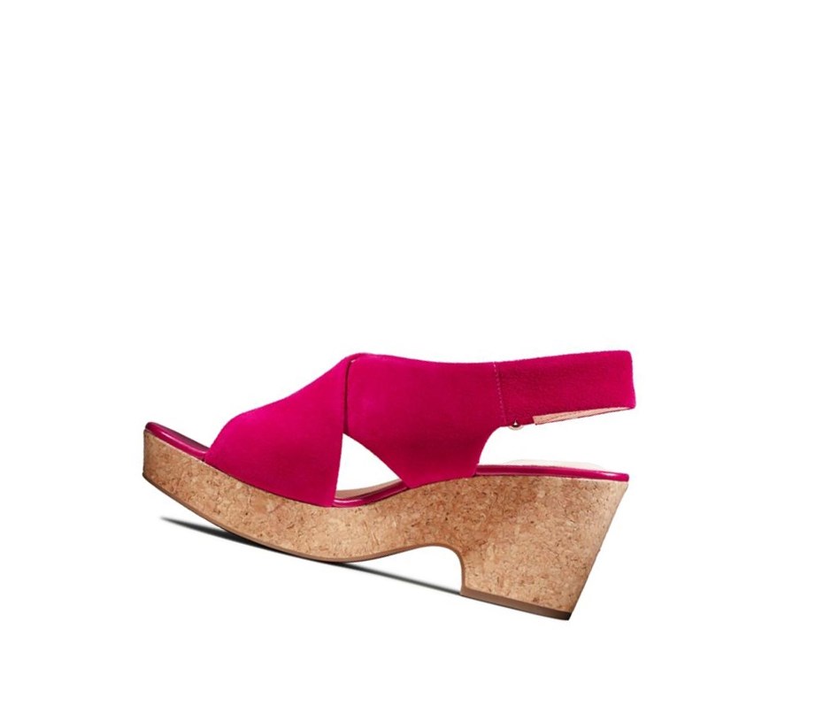 Sandalias Tacones Clarks Maritsa Lara Gamuza Mujer Fucsia | CPDT-45689