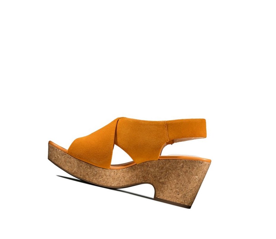 Sandalias Tacones Clarks Maritsa Lara Gamuza Mujer Naranjas | GNQH-40258