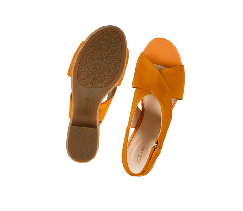 Sandalias Tacones Clarks Maritsa Lara Gamuza Mujer Naranjas | GNQH-40258