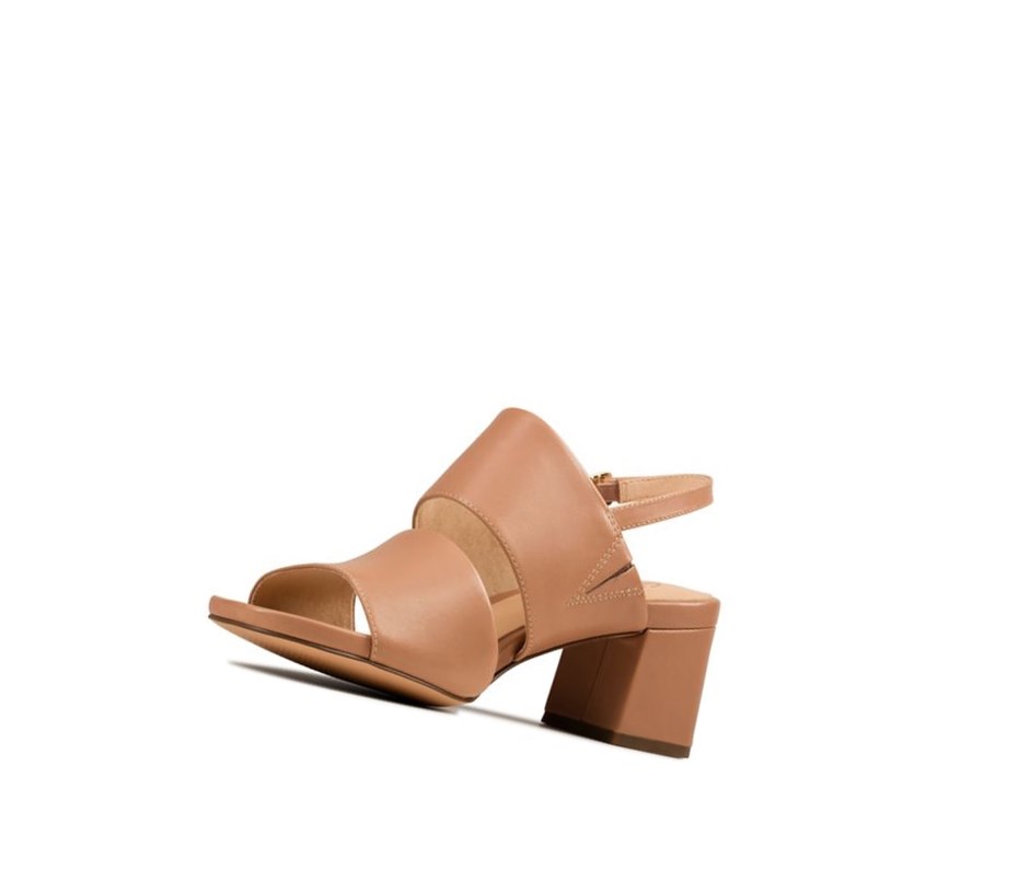 Sandalias Tacones Clarks Sheer 55 Sling Cuero Mujer Arena | VTPB-41786