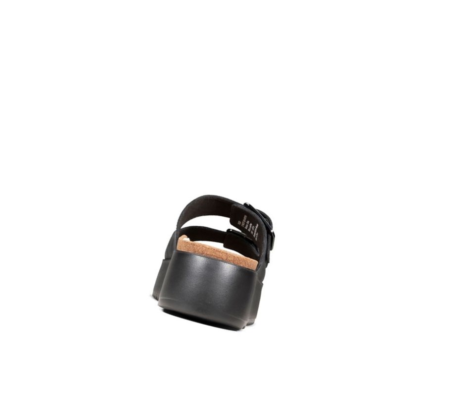 Sandalias de Diapositivas Clarks Botanic Chanclas Cuero Mujer Negras | VSCQ-72450