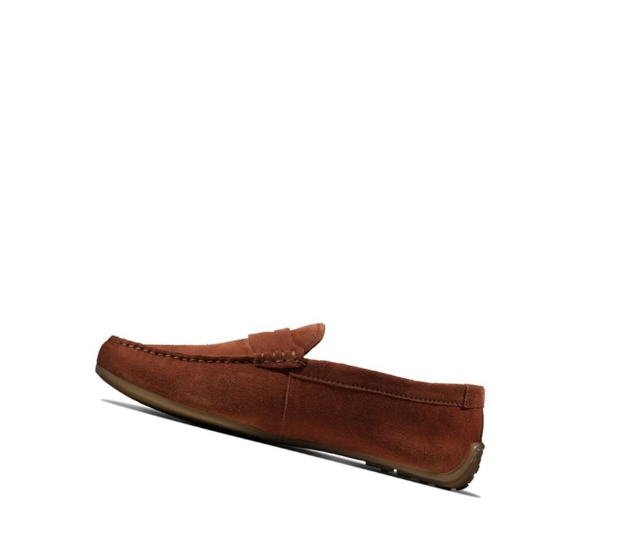 Slip On & Loafers Clarks Reazor Penny Gamuza Hombre Marrones | MNPB-16307