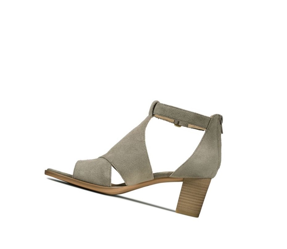 Tacones Clarks Kaylin 60 Glad Gamuza Mujer Verde Oliva | YZEN-97418