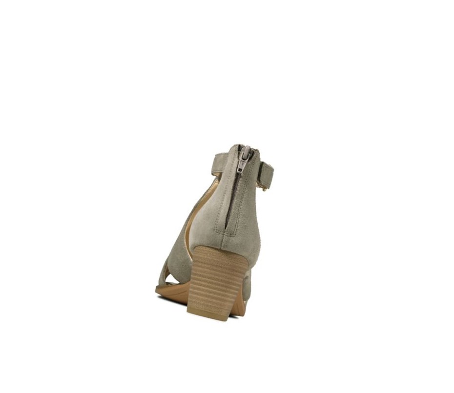 Tacones Clarks Kaylin 60 Glad Gamuza Mujer Verde Oliva | YZEN-97418