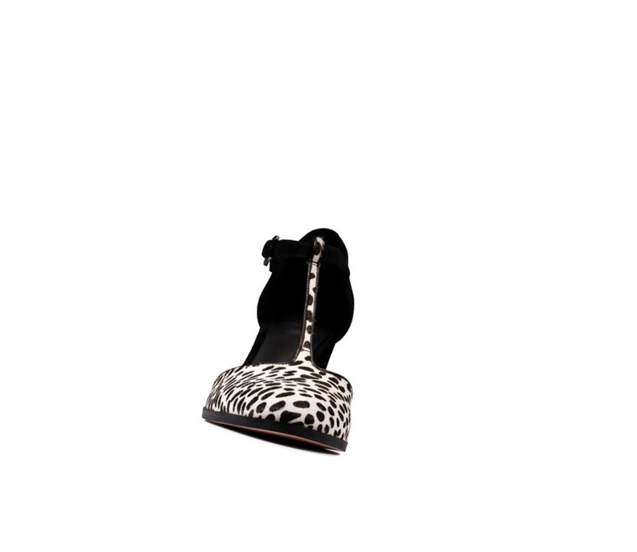 Tacones Clarks Kaylin 85 T Bar Print Mujer Leopardo | GABC-65907