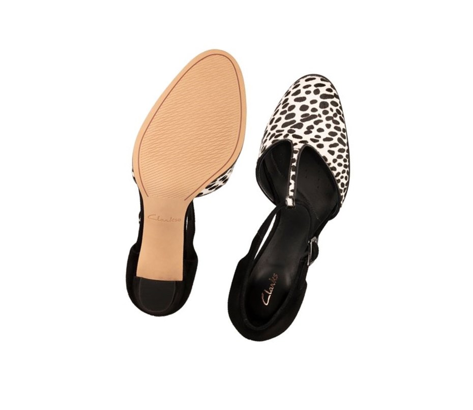 Tacones Clarks Kaylin 85 T Bar Print Mujer Leopardo | GABC-65907