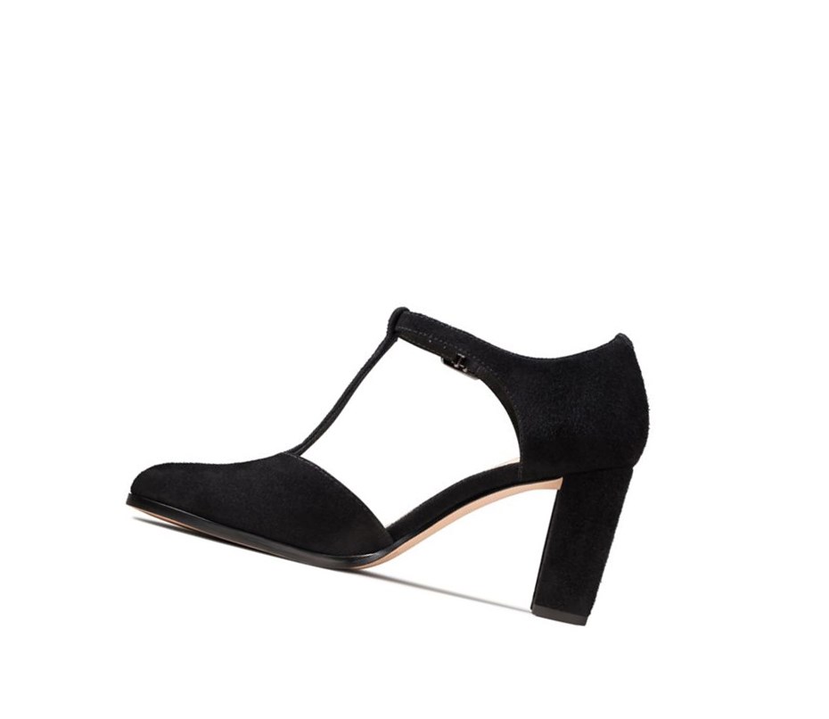 Tacones Clarks Kaylin 85 T Correa Gamuza Mujer Negras | NBGM-57139