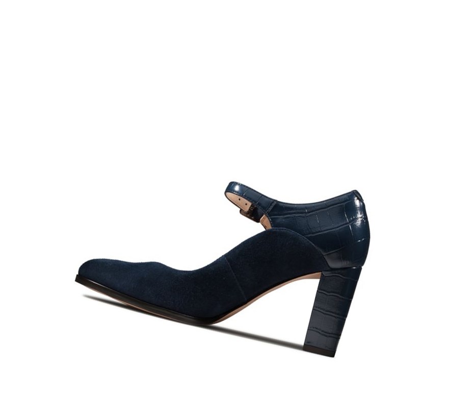 Tacones Clarks Kaylin Alba Gamuza Mujer Azul Marino | ZPVF-31985