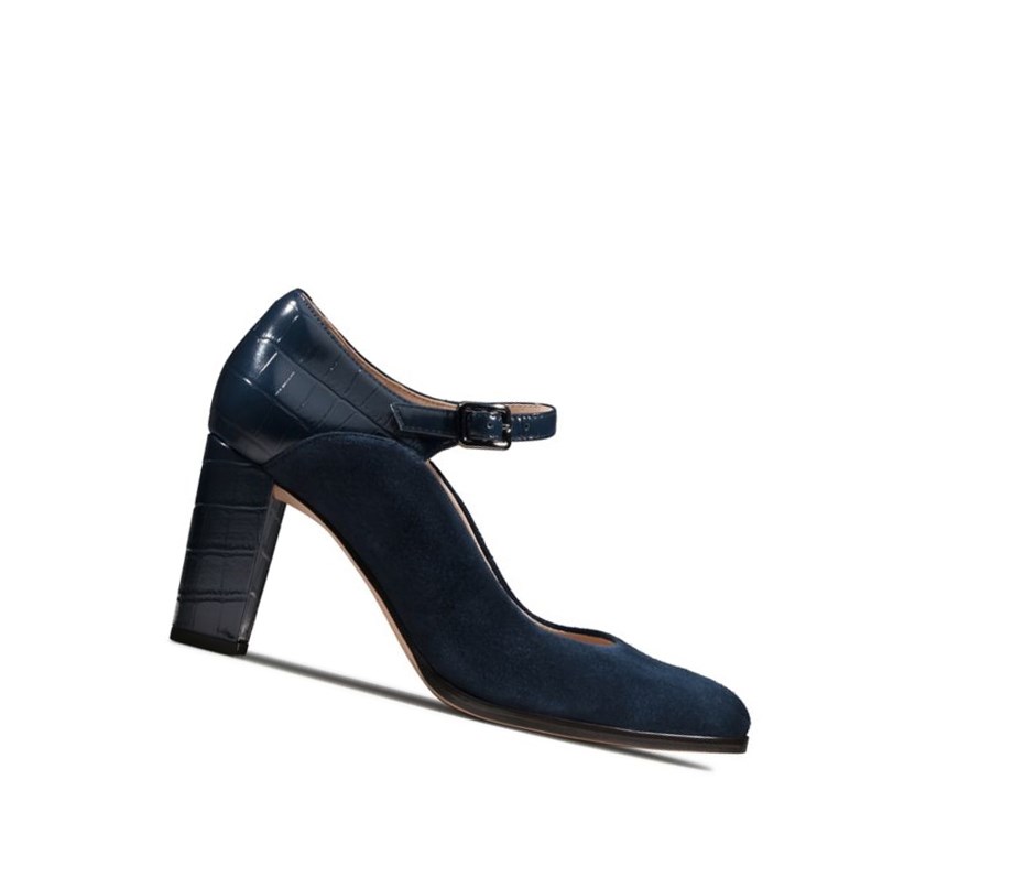 Tacones Clarks Kaylin Alba Gamuza Mujer Azul Marino | ZPVF-31985