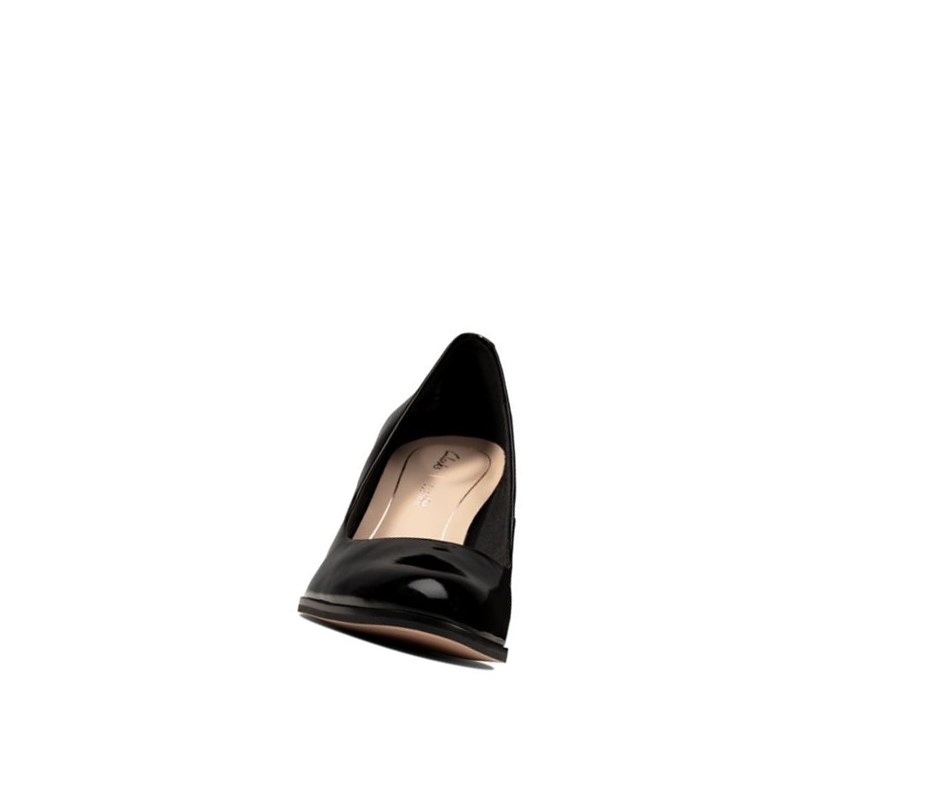 Tacones Clarks Kaylin Cara Charol Mujer Negras | OVIC-89651