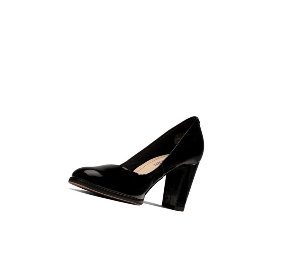 Tacones Clarks Kaylin Cara Charol Mujer Negras | OVIC-89651