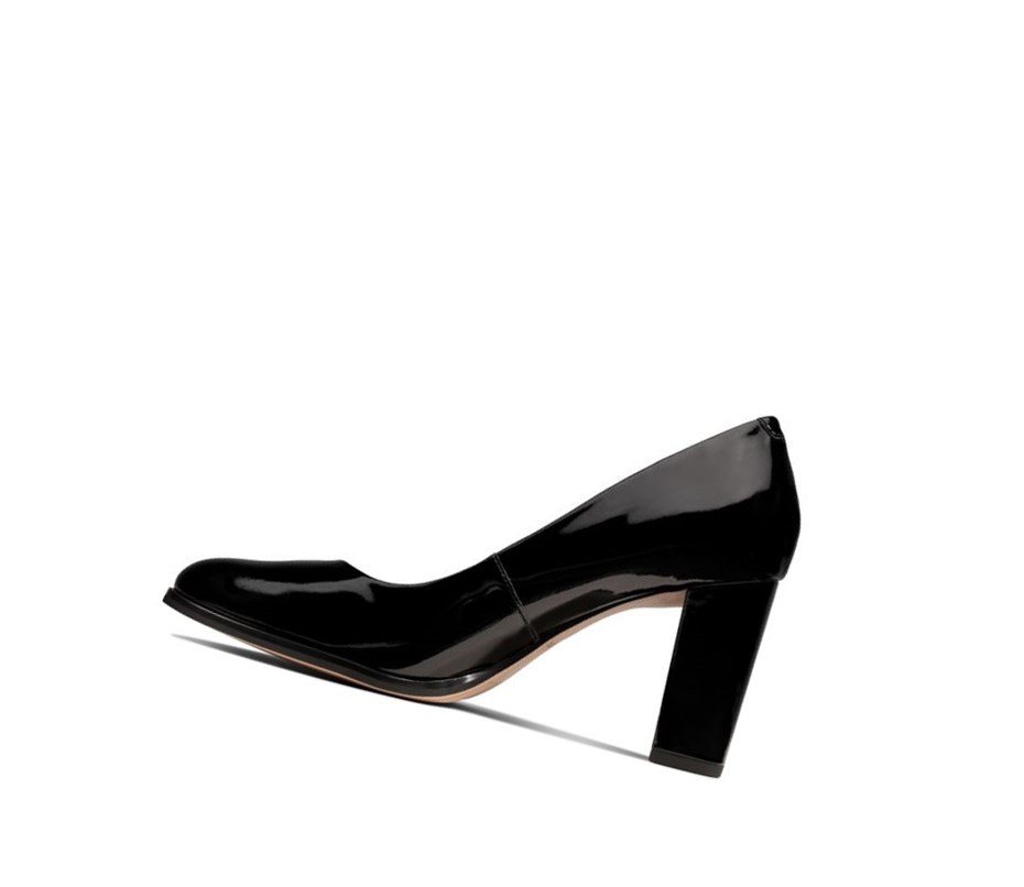 Tacones Clarks Kaylin Cara Charol Mujer Negras | OVIC-89651