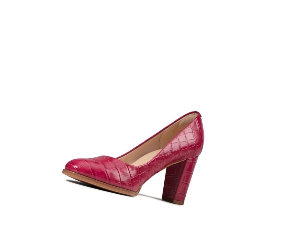 Tacones Clarks Kaylin Cara Cuero Mujer Rosas | BMVT-06138