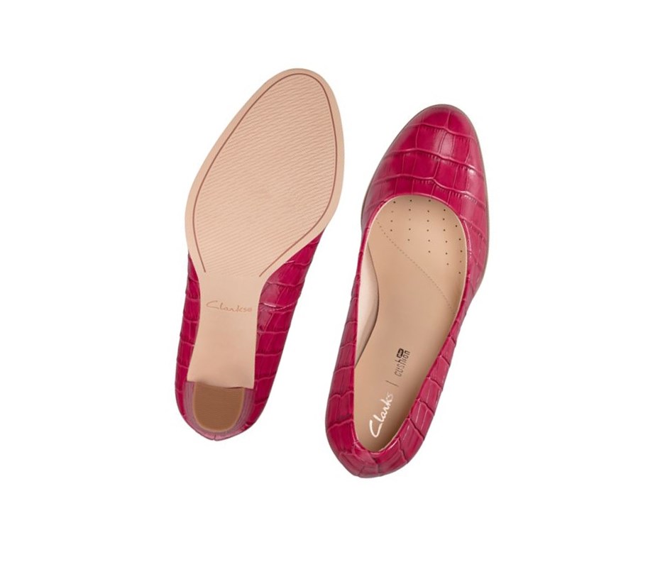 Tacones Clarks Kaylin Cara Cuero Mujer Rosas | BMVT-06138