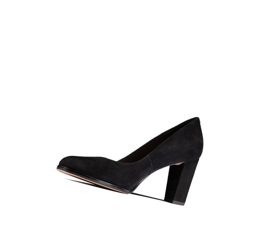 Tacones Clarks Kaylin Cara Gamuza Mujer Negras | QYLR-59784