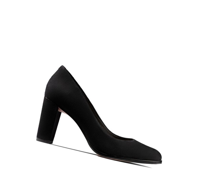 Tacones Clarks Kaylin Cara Gamuza Mujer Negras | QYLR-59784